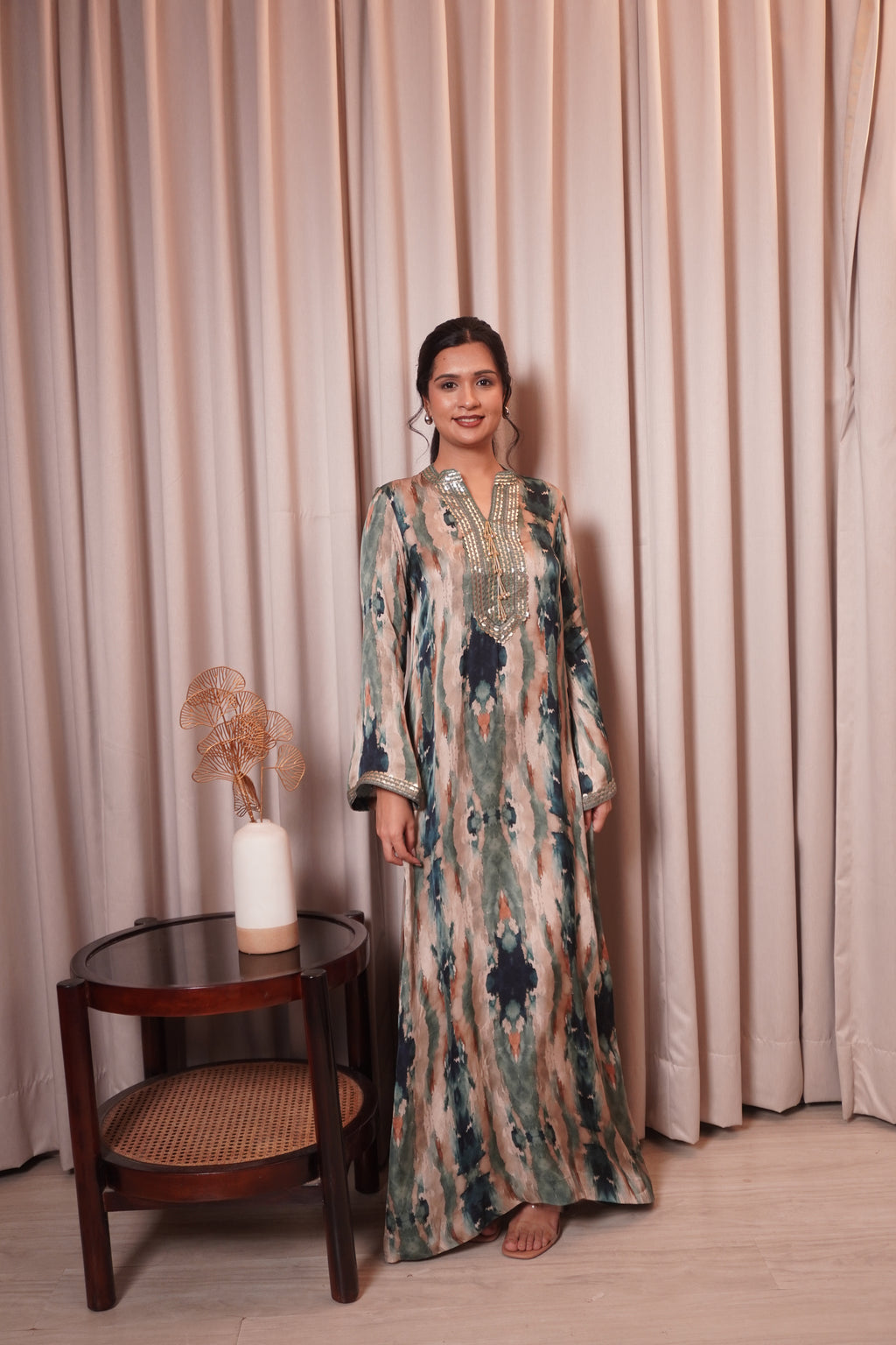 CHHAYA SLIT DRESS - TEAL
