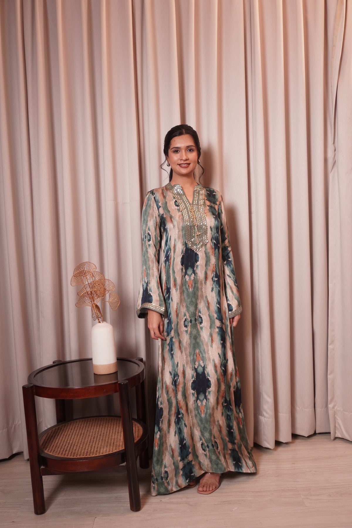 CHHAYA SLIT DRESS - TEAL