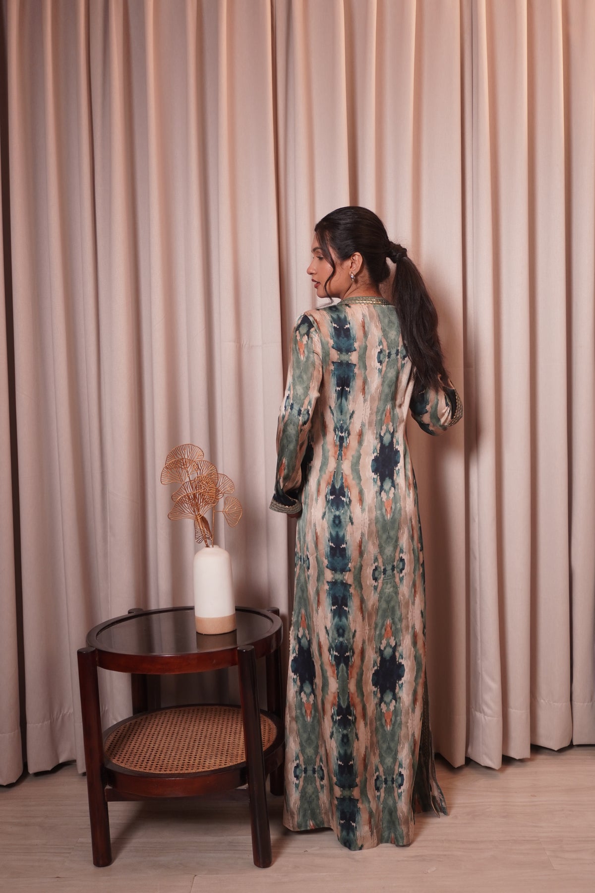 CHHAYA SLIT DRESS - TEAL