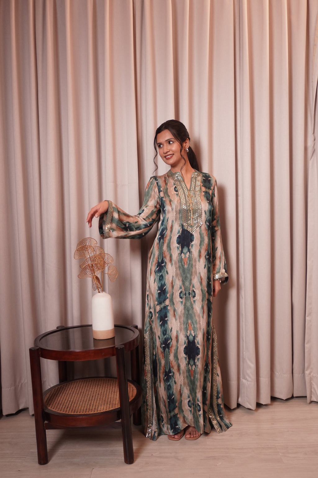 CHHAYA SLIT DRESS - TEAL