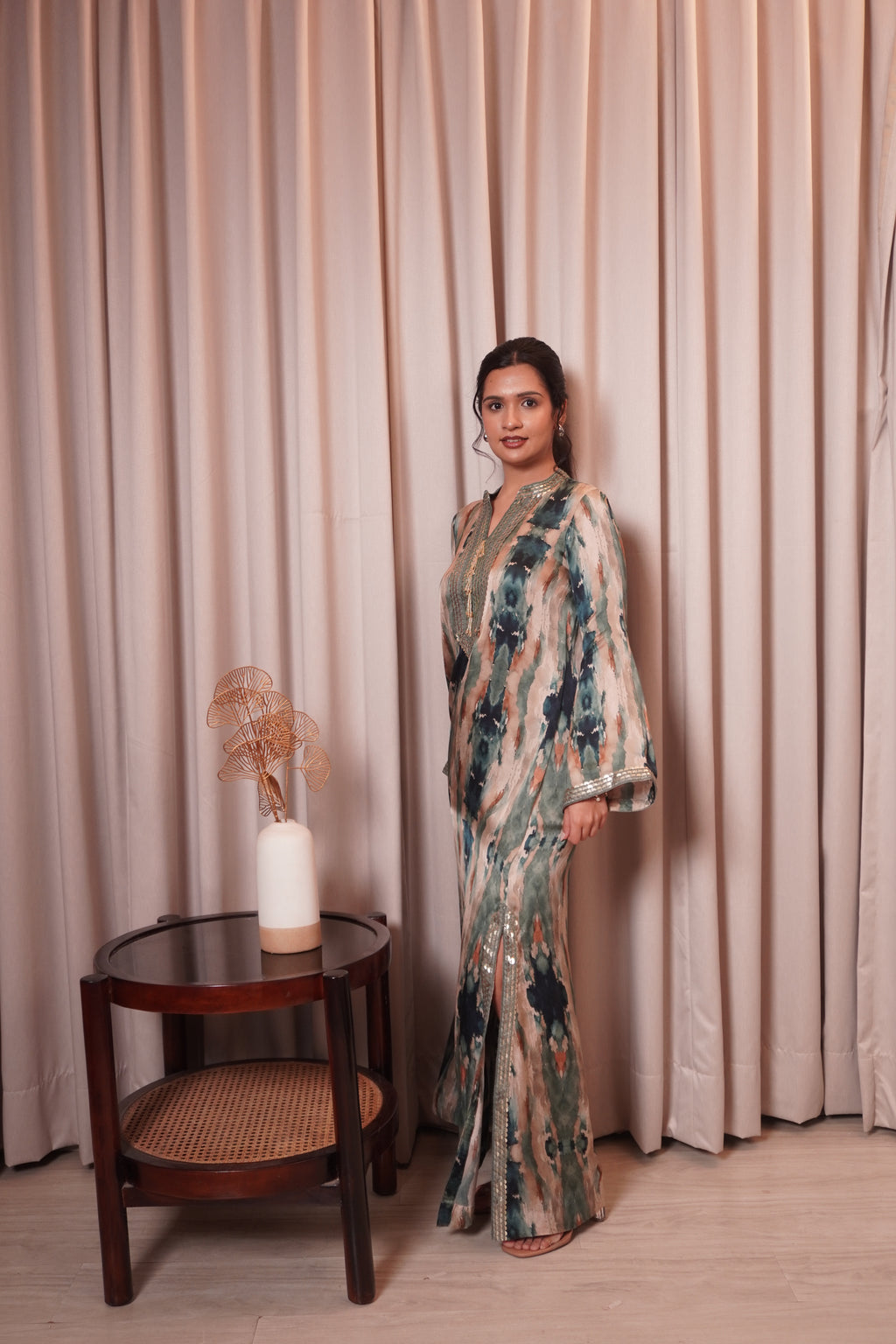 CHHAYA SLIT DRESS - TEAL