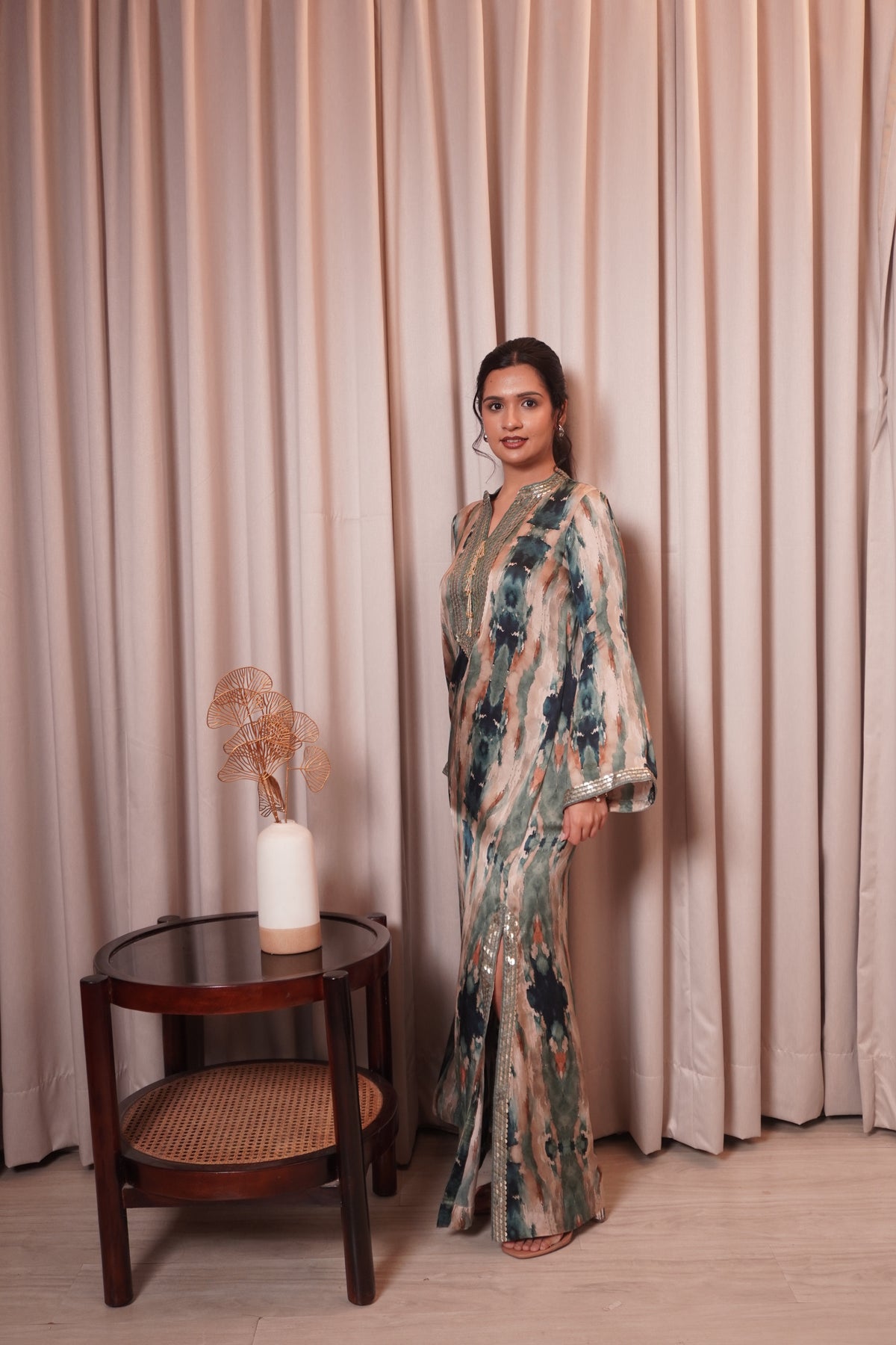 CHHAYA SLIT DRESS - TEAL